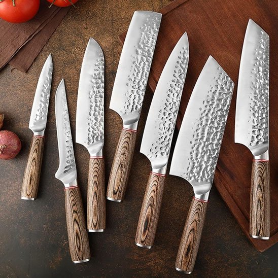 Couteau Cuisine | Acier Martelé Pro
