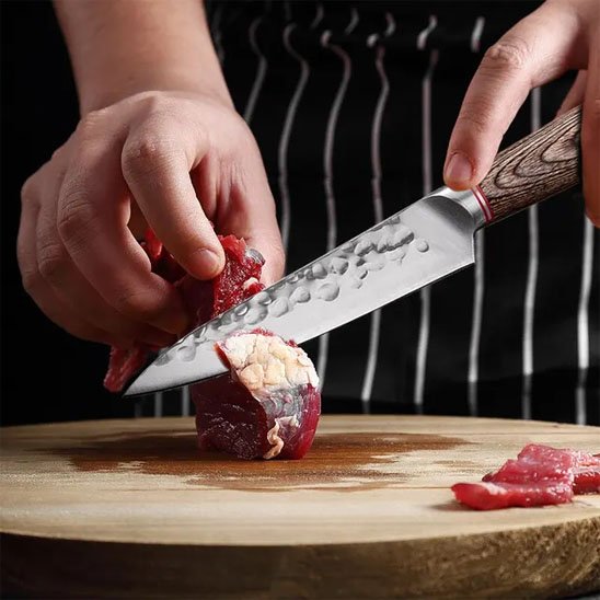 Couteau Cuisine | Acier Martelé Pro